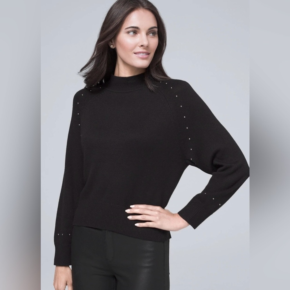 New White House Black Market Cashmere Blend Studded Sweater